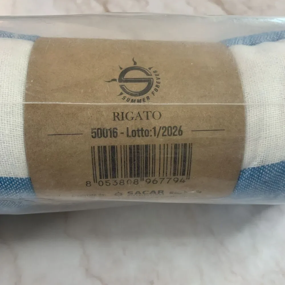 Fouta Rigato Towel Turkish Beach Towel Blue White 35